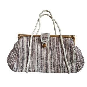 Vintage Summer Carpet Bag With Rope Handles